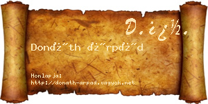 Donáth Árpád névjegykártya