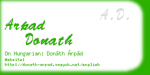 arpad donath business card